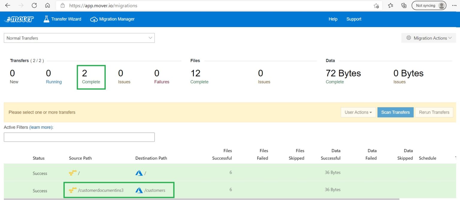 Migrate files