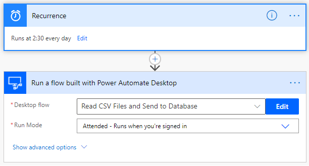 power automate desktop flow schedule