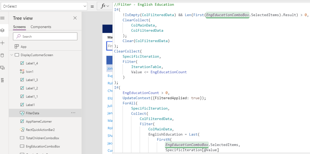 Multiple optional filter for powerapps data table