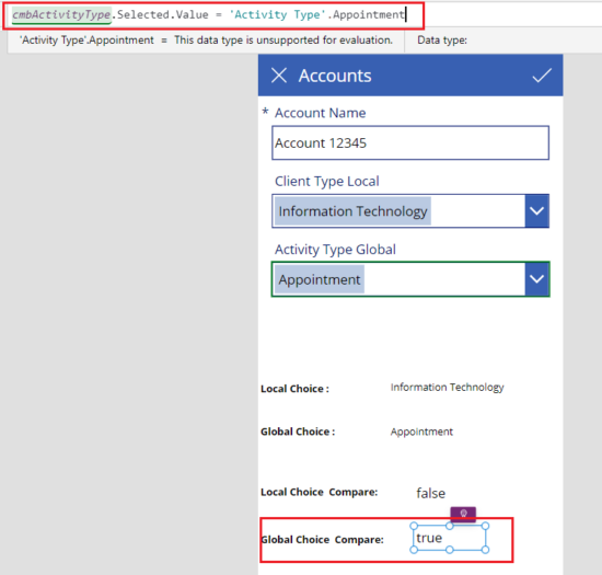 PowerApps: Dataverse Global Choice vs Local Choice Field